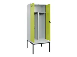 PBM-locker met bank,HxBxD 2120x800x815mm,2vak,vak B 400mm,draaigrendel