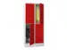 dubbeldekse locker,HxBxD 1850x800x500mm,2x2vak.,RAL7035,front RAL3000