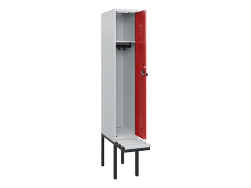 locker met bank,HxBxD 1950x300x815mm,1vak,vak B 300mm,draaigrendel