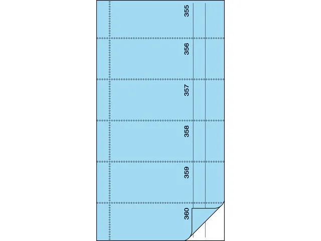 Bonboekje Sigel zelfdoorschrijvend 10,5x20cm 360 nrs blauw