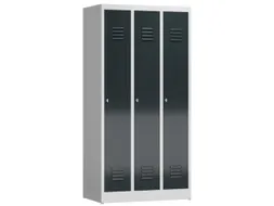 garderobekast 1800x870x500mm 3vak klink sokkel romp RAL7035 RAL7016
