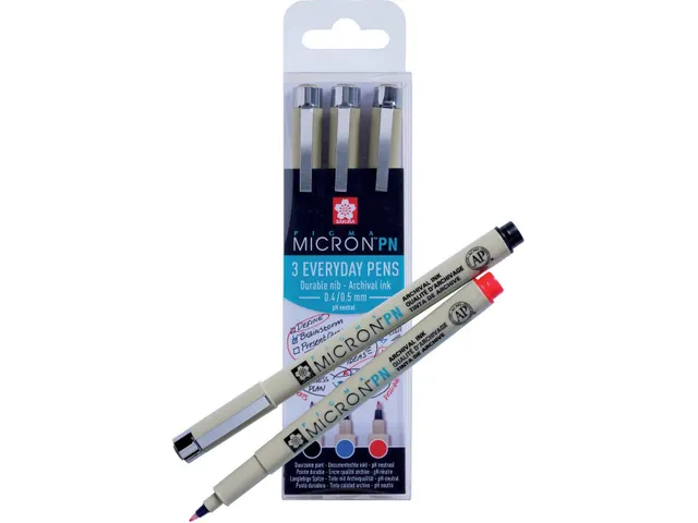 Fineliner Sakura Pigma Micron 0,4mm assorti blister 3 pièces