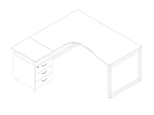 Bureauset Bureau Staand Ladeblok Links 730x1600x1650mm Wit