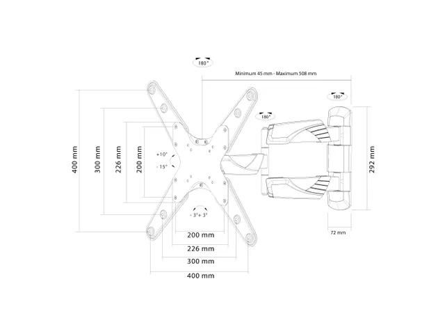 Muurbeugel 23-65 Inch Zwart Nm-c440dblack