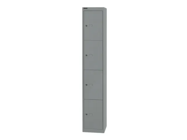 lockerkast,HxBxD 1802x305x305mm,1x4vakken,cil.-slot,romp zilverkleurig