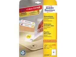 etiket Avery ILK 99,1x139mm wit NP 25 vel 4 etiketten per vel