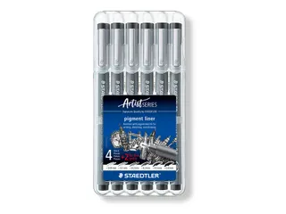 Fineliner Staedtler Pigment 308 zwart set 4+2 gratis 0.05-0.8mm - 4