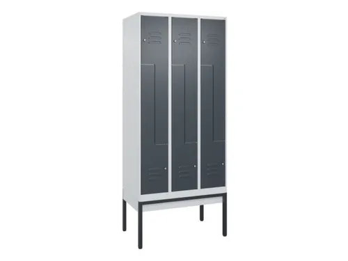 Z-garderobekast,HxBxD 2120x900x500mm,vak B 150/300mm,cil.-slot