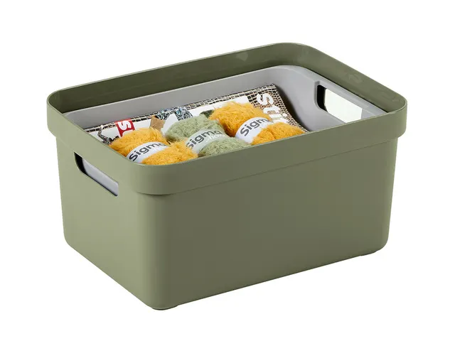 Sigma Home opbergbox 13L donkergroen - 35x24,6x18,3cm