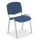 Bezoekersstoel,4Voeten Ovale Buis Aluminium-Zilver,Zitting Stof Blauw