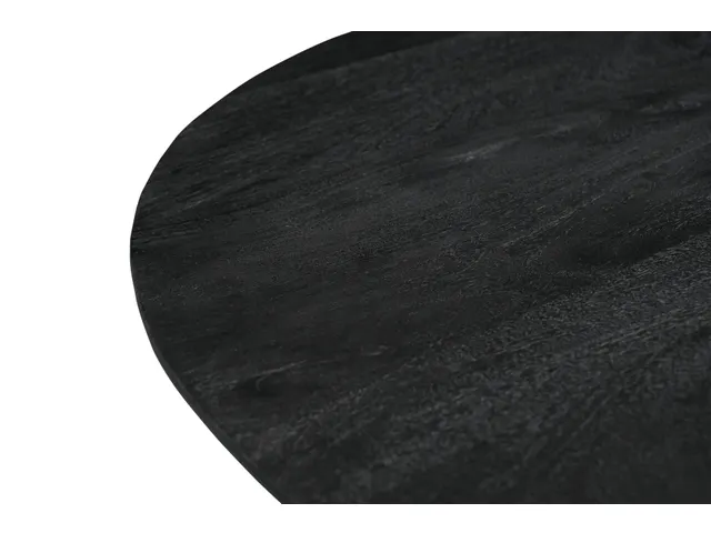 Vergadertafel Harper 130cm Rond Mango Zwart Spinpoot Zwart