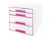 Ladenblok Leitz WOW Cube 4 laden wit/roze