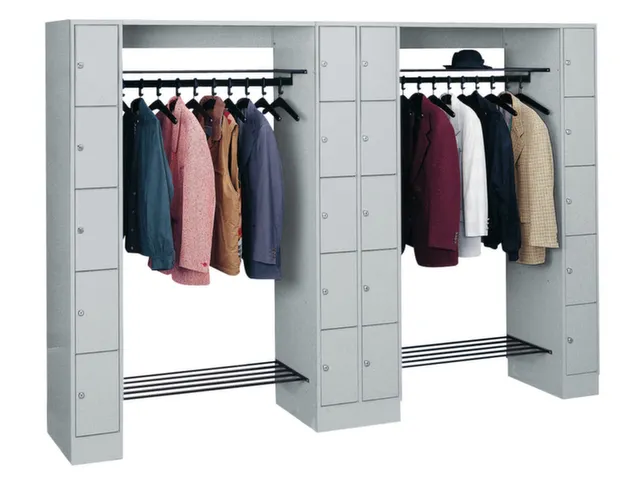 locker met kapstok,HxBxD 1950x2840x480mm,romp RAL7035,front RAL7035
