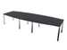 vergadertafel,HxBxD 740x3600x1400mm,vatvormig,CC-zwart