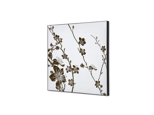 Wanddecoratie Textiel Set 40x40cm Japanse Bloesem Bruin