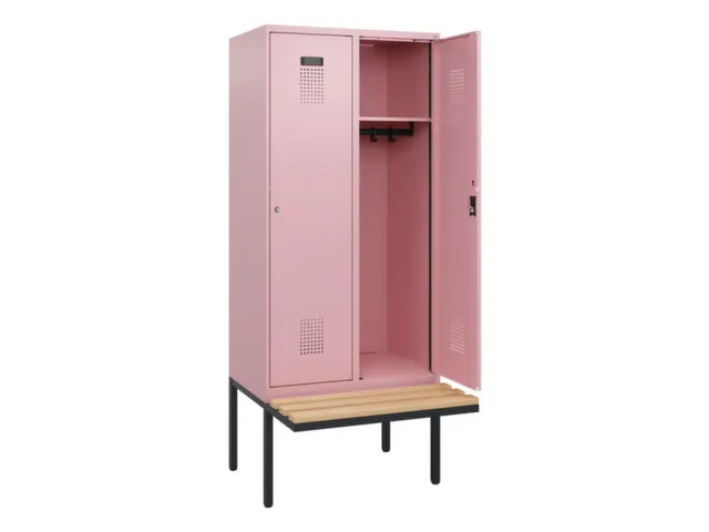 locker met bank,HxBxD 1950x800x815mm,2vak,vak B 400mm,cilinderslot