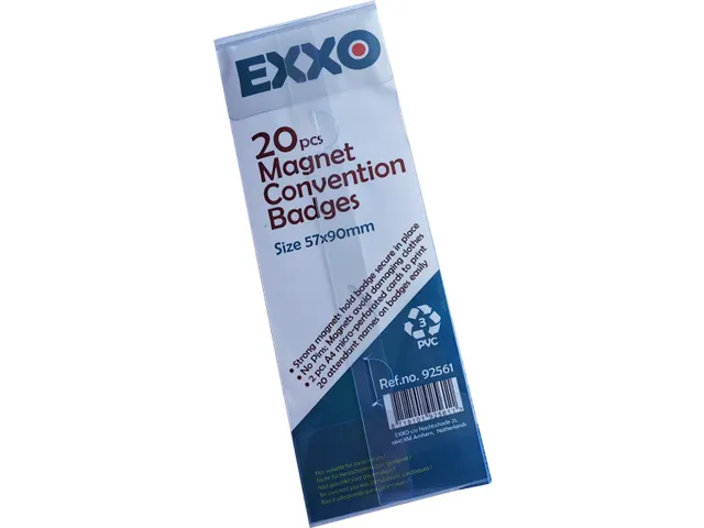 Badge 60x90mm met Magneet 20 stuks