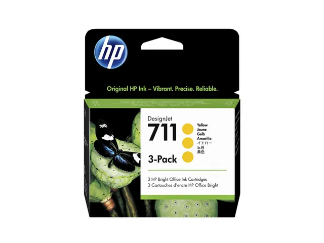 HP 711 Inktcartridge CZ136A Geel High Capacity Origineel