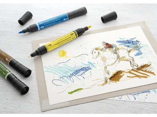 Tekenstift Faber-Castell Pitt Artist Pen duo marker 104 licht geel gla