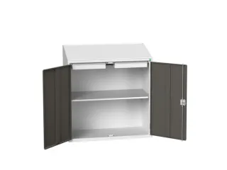 lessenaarkast 1130x1050x550mm 1 legbord en 2 laden RAL7035+RAL7016 - 1