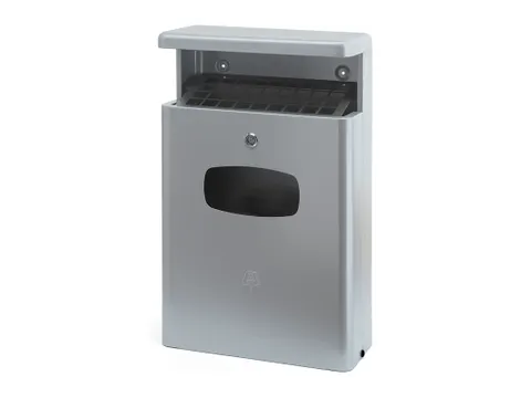 Buitenafvalbak Met Afdak Grijs 16 Liter Aluminium