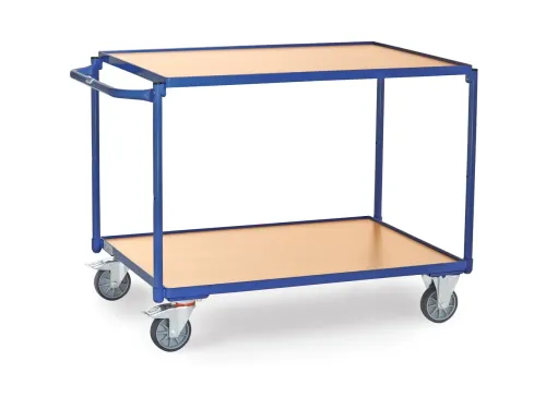 Tafelwagen 2944 300kg 1000x700mm 2 etages hout rubber wielen