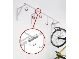 Fiets-Hangrek 4Plaatsen L 1200Mm Wandmontage - 3