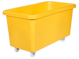 Verrijdbare Rechthoekige Bak 450 Liter Hxbxd 737X1308X699Mm Pe Geel - 1