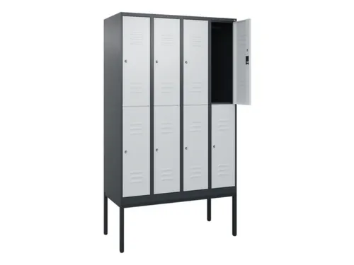 dubbeldekse locker,HxBxD 2120x1200x500mm,4x2vak.,vak B 300mm,cil.-slot