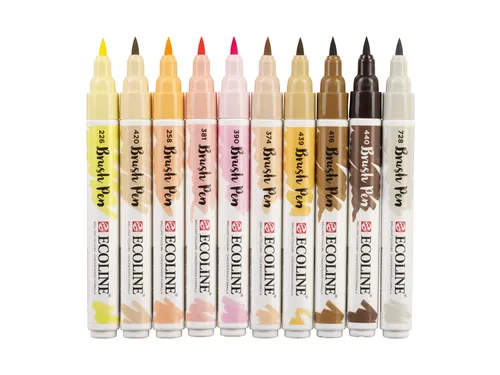 Brushpen Talens Ecoline set à 10 stuks huid