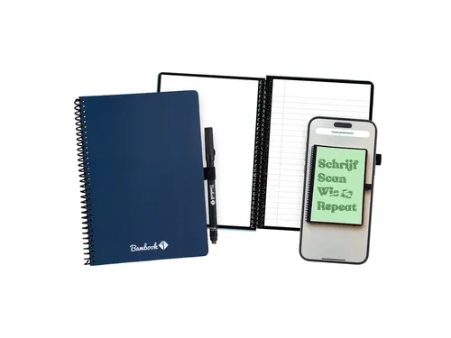Notitieboek Bambook Navy A5 lijn 40pagina's uitwisbaar blauw