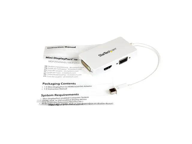 A/v-reisadapter Wit Mini Displayport Naar Vga Dvi Hdmi-converter