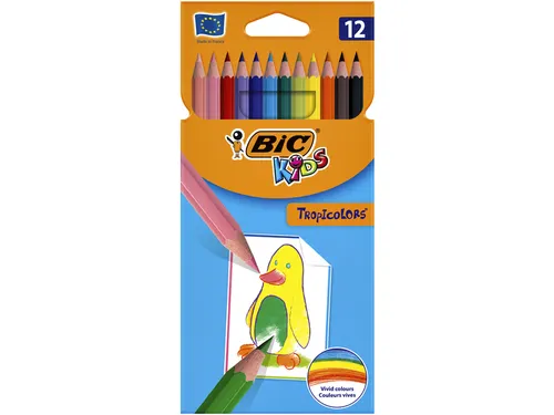 Kleurpotloden BicKids Tropicolors assorti blister à 12 stuks