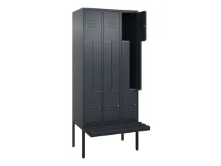 Z-garderobekast,HxBxD 2120x900x815mm,6vak,vak B 300mm,cil.-slot - 2
