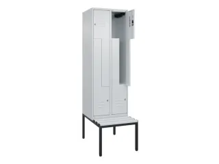 Z-garderobekast,HxBxD 2120x600x815mm,2vak,vak B 300mm,cil.-slot - 2