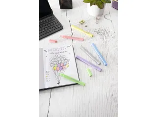 Markeerstift Eberhard Faber Pastel 6st. vierkant in etui - 6
