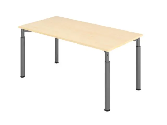 bureau,HxBxD 680-820x1600x800mm,blad esdoorn,4voeten grafiet