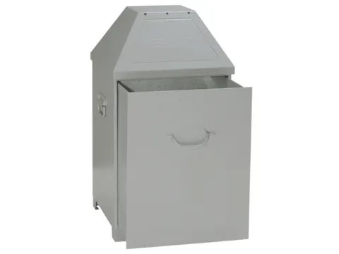 Afvalverzamelaar Zelfblussend 80 Liter 870X450X450Mm 2 Openingen Alu