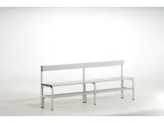 banc-patère HxLxP 770x2000x375mm barres alu structure acier RAL7035