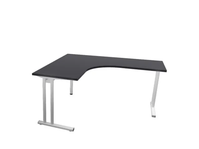 bureau in vrije vorm,HxBxD 740x1600x1400mm,vrije vorm,CC-zwart