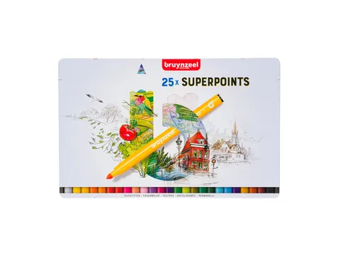 Viltstift Bruynzeel Creatives Superpoints blik à 25 kleuren