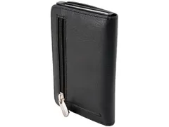 Pasjeshouder Clicksafe RFID nappaleer ZW/ZW 6 pasjes met opbergvak voo