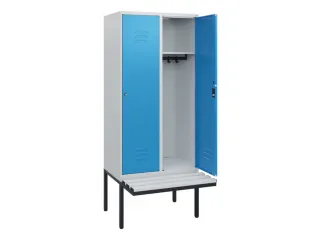 locker met bank,HxBxD 1950x800x815mm,2vak,vak B 400mm,cil.-slot - 2