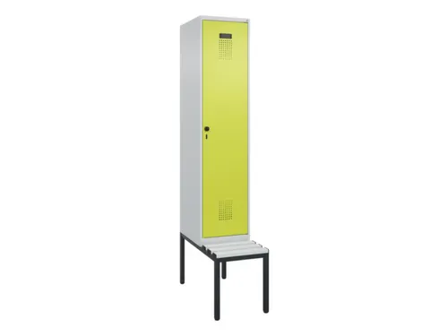 locker met bank,HxBxD 2120x400x815mm,1vak,vak B 400mm,draaigrendel