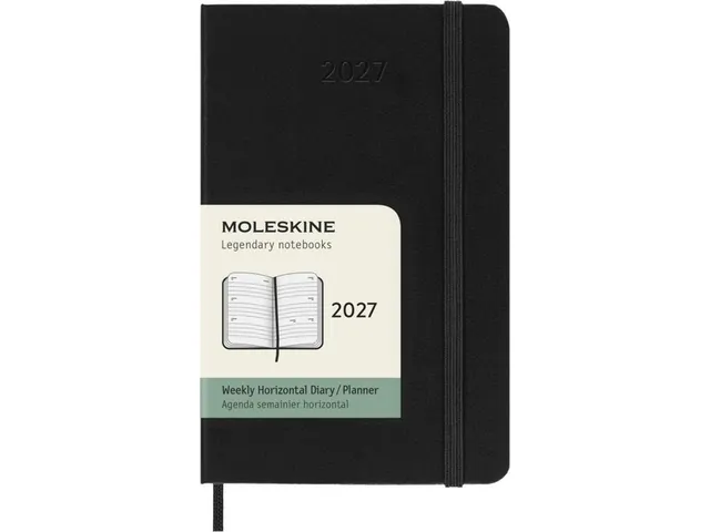 Agenda 2027 Moleskine 12M Weekly 7dag/2pagina's pocket hc black