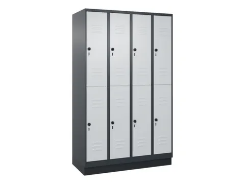 dubbeldekse locker,HxBxD 1950x1200x500mm,4x2vak.,vak B 300mm