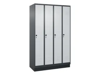 locker,HxBxD 1950x1200x500mm,4vak,vak B 300mm,draaigrendel,sokkel - 1