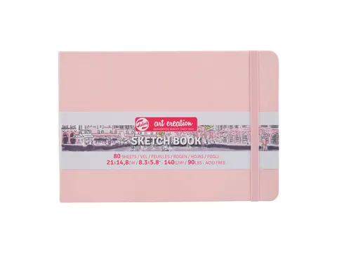 Schetsboek Talens Art Creation 80 witte vellen 140gr 210x150mm roze