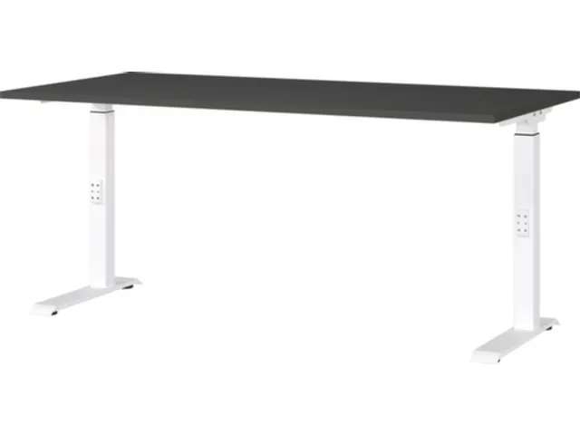 In hoogte verstelbaar bureau,HxBxD 680-910x1600x800mm,blad grafiet