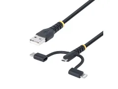 1m Robuuste USB Multi Oplaadkabel zwart
